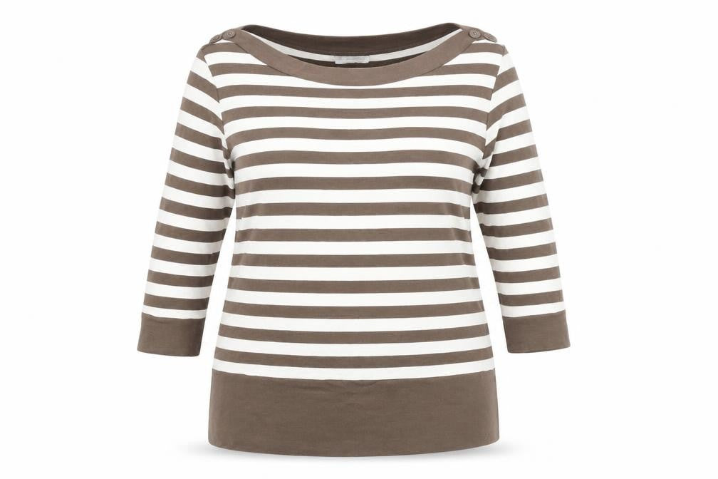 Marks and Spencer Women's Brown Striped Jersey Blouse 18