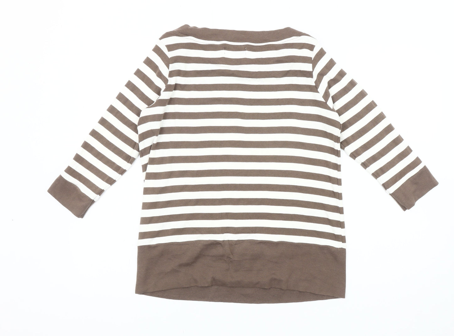 Marks and Spencer Women's Brown Striped Jersey Blouse 18