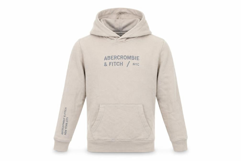 Front view of Abercrombie & Fitch boys’ hoodie, size 10, - logo graphic pullover