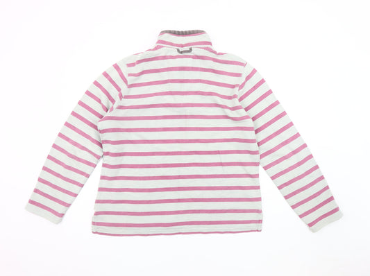 Seasalt Women's Pink Henley Striped Sweatshirt Size 12