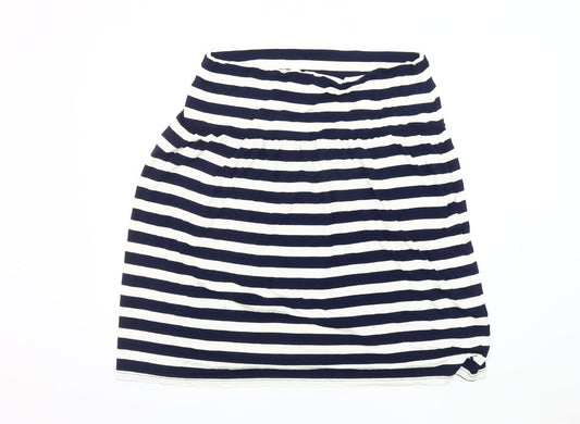 Joules Women White Blue Striped Skirt Size 16