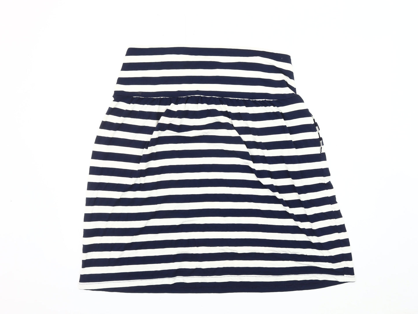Joules Women White Blue Striped Skirt Size 16
