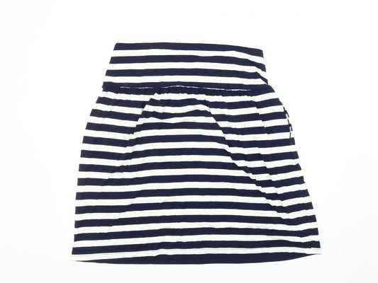 Joules Women White Blue Striped Skirt Size 16