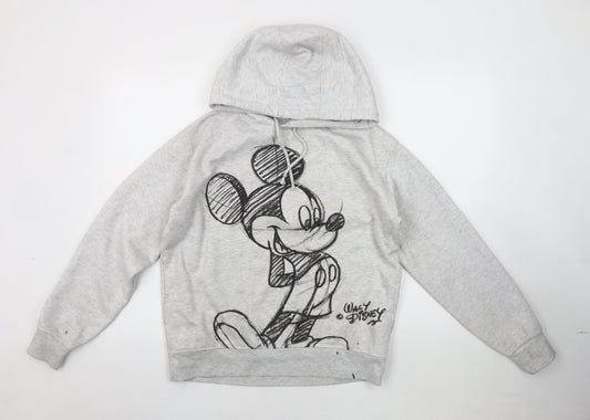 Disney Women's Grey Mickey Mouse Pullover Hoodie, XS