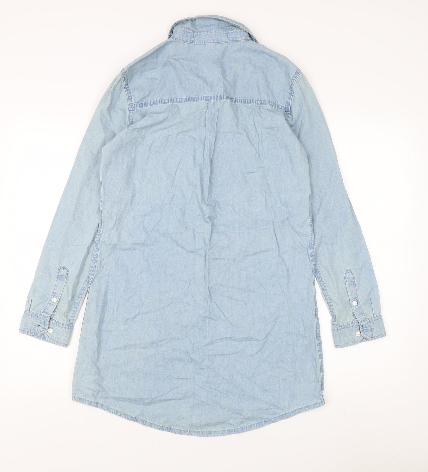 Select Women's Blue Button-Up Denim Shirt Size 10