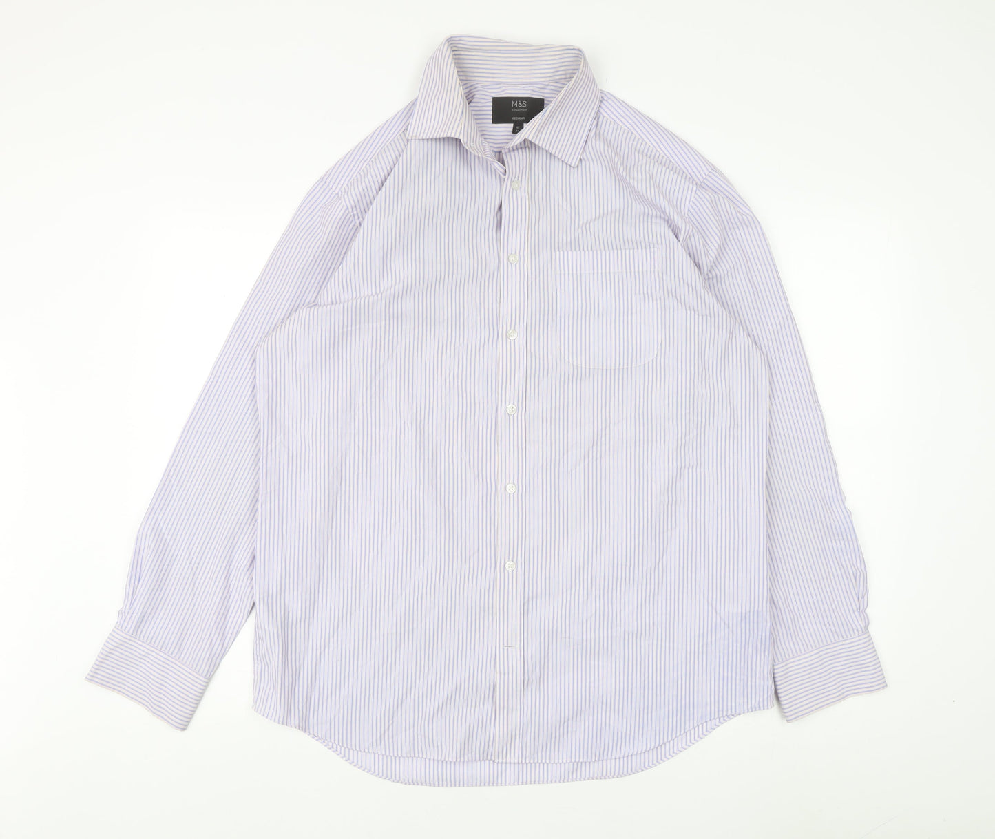 Marks and Spencer Men's Multicoloured Stripe Dress Shirt 16