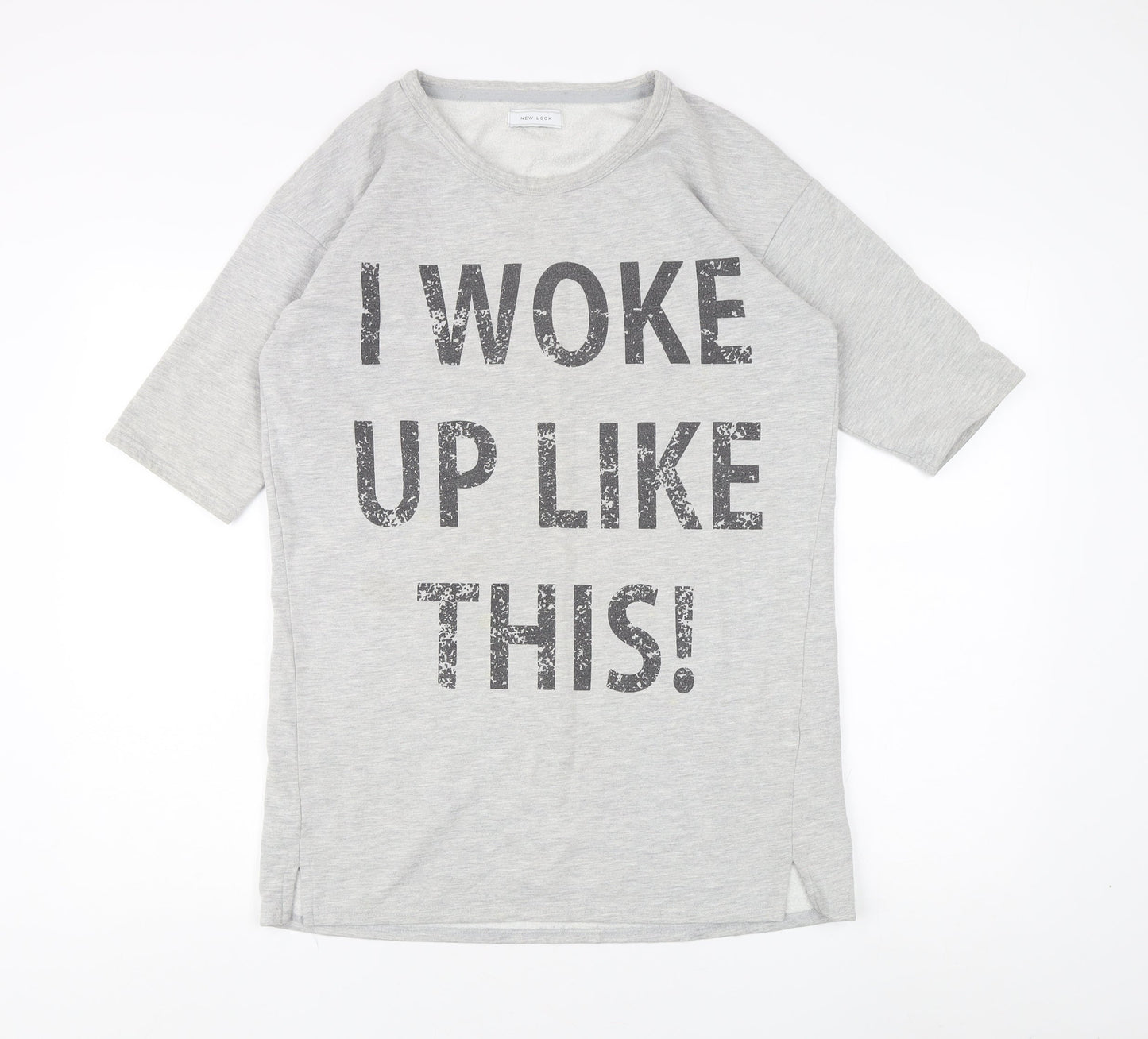 New Look Women's Grey Crew Neck T-Shirt, Size 12