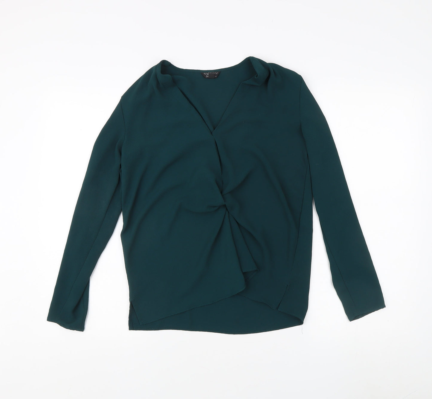 Topshop Women's Green Long Sleeve Blouse Size 10