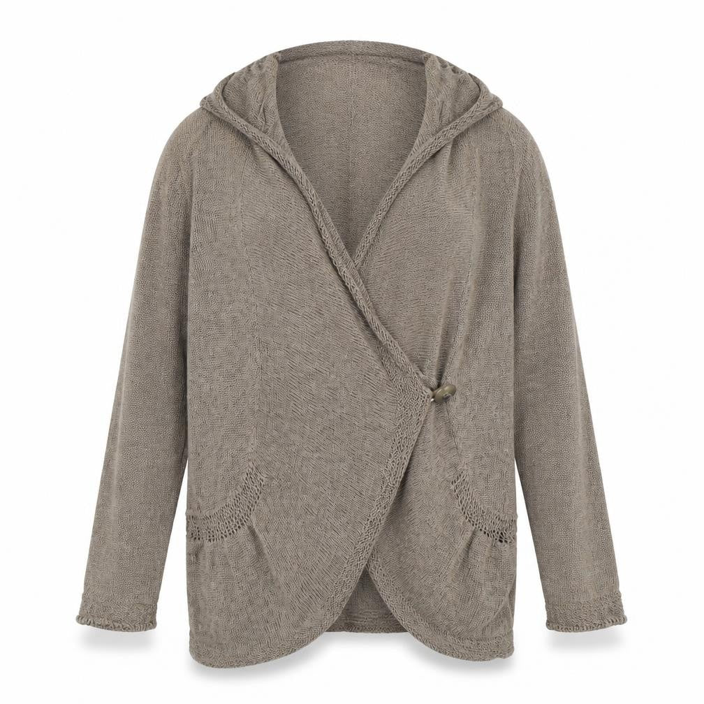 Mexx Women's Beige Cowl Neck Cardigan, Size L