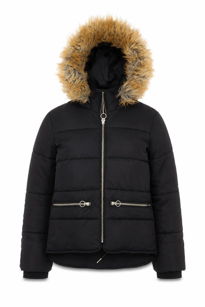 Topshop Women's Black Puffer Jacket Size 8