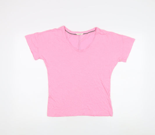 White Stuff Women's Pink V-Neck T-Shirt, Size 16