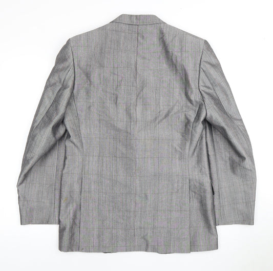Chatsworth Men's Grey Plaid Blazer - 38 Regular Notch Lapel