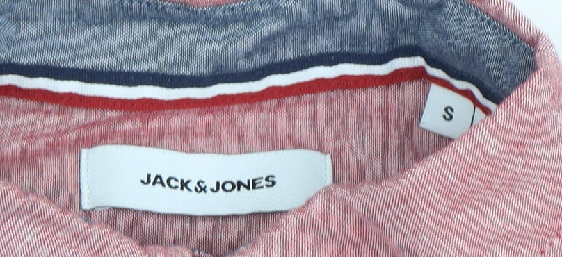 Jack & Jones Men's Red Small Casual Long Sleeve Shirt