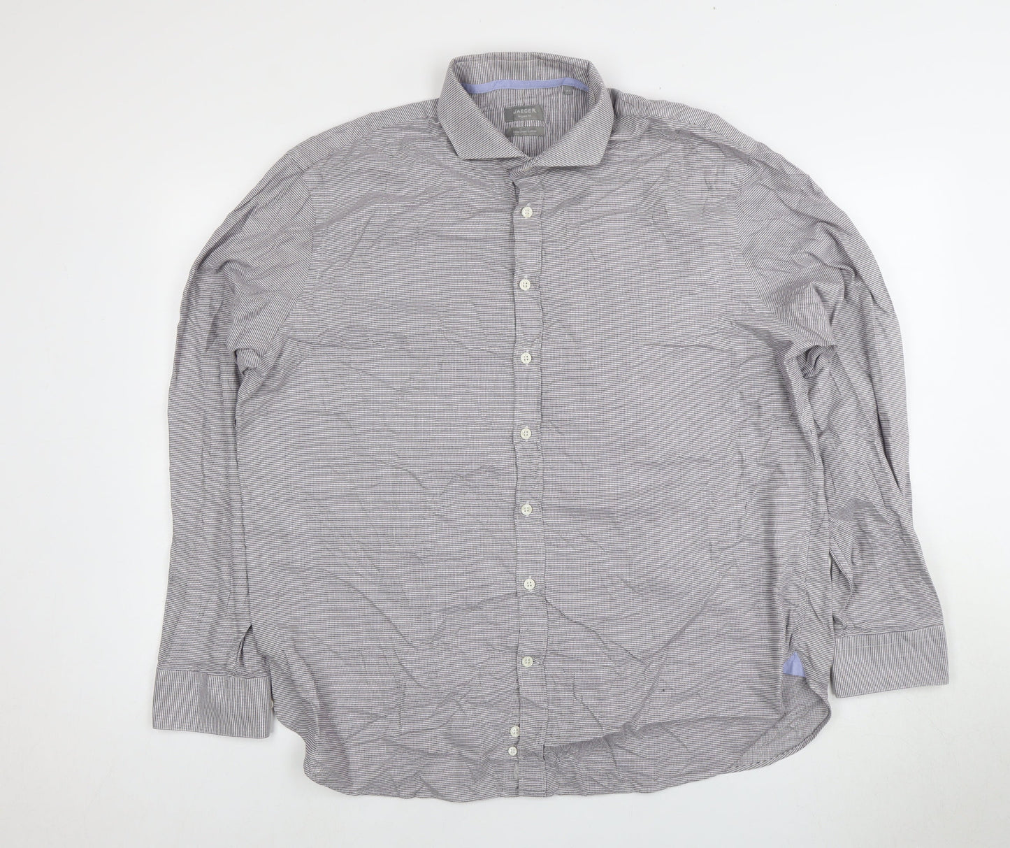 Jaeger Men's Check Regular Fit Cotton Dress Shirt L