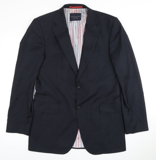 Tommy Hilfiger Men's Blue Wool Blazer, 38 Regular Fit