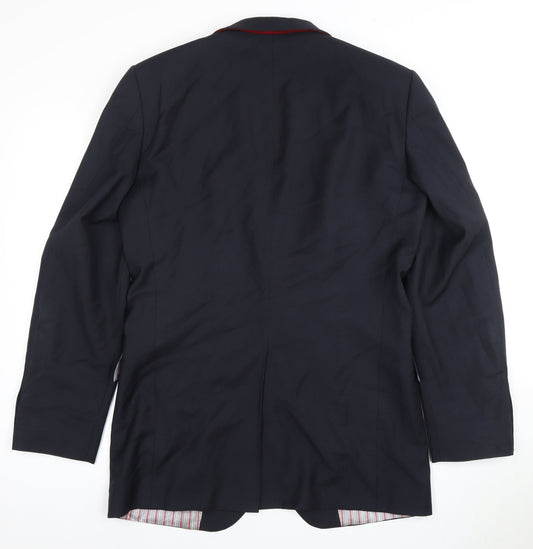 Tommy Hilfiger Men's Blue Wool Blazer, 38 Regular Fit