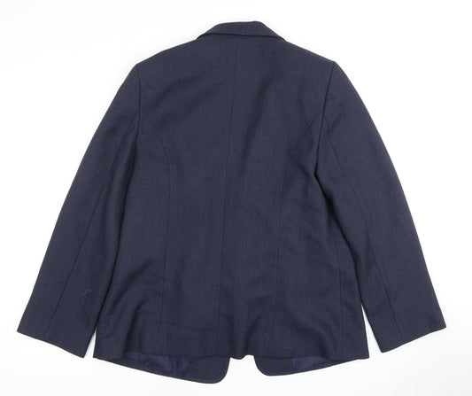 Lulu Women's Blue Suit Jacket Size 14 Regular Fit