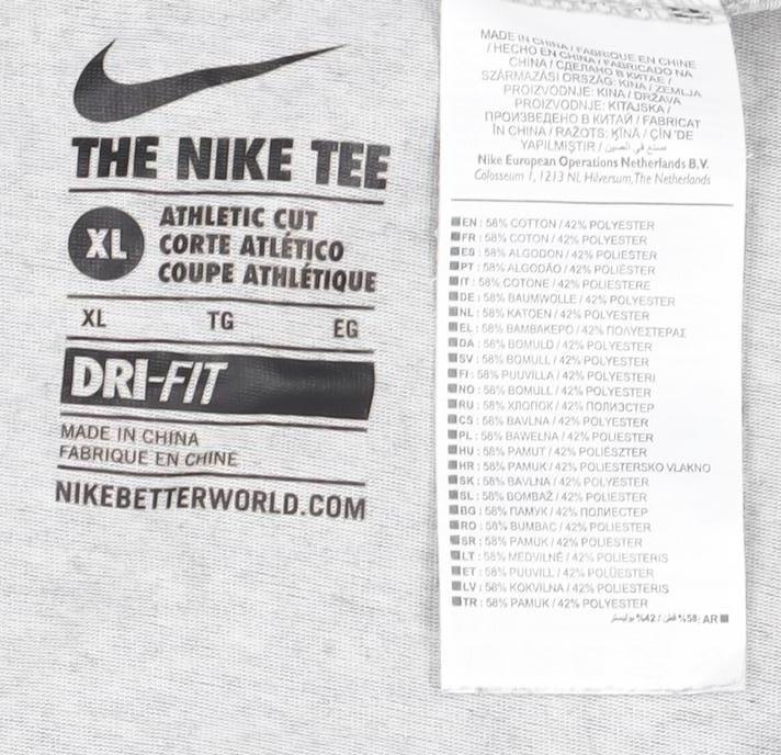 Nike Women's Grey V-Neck T-Shirt XL, Casual Athletic Look