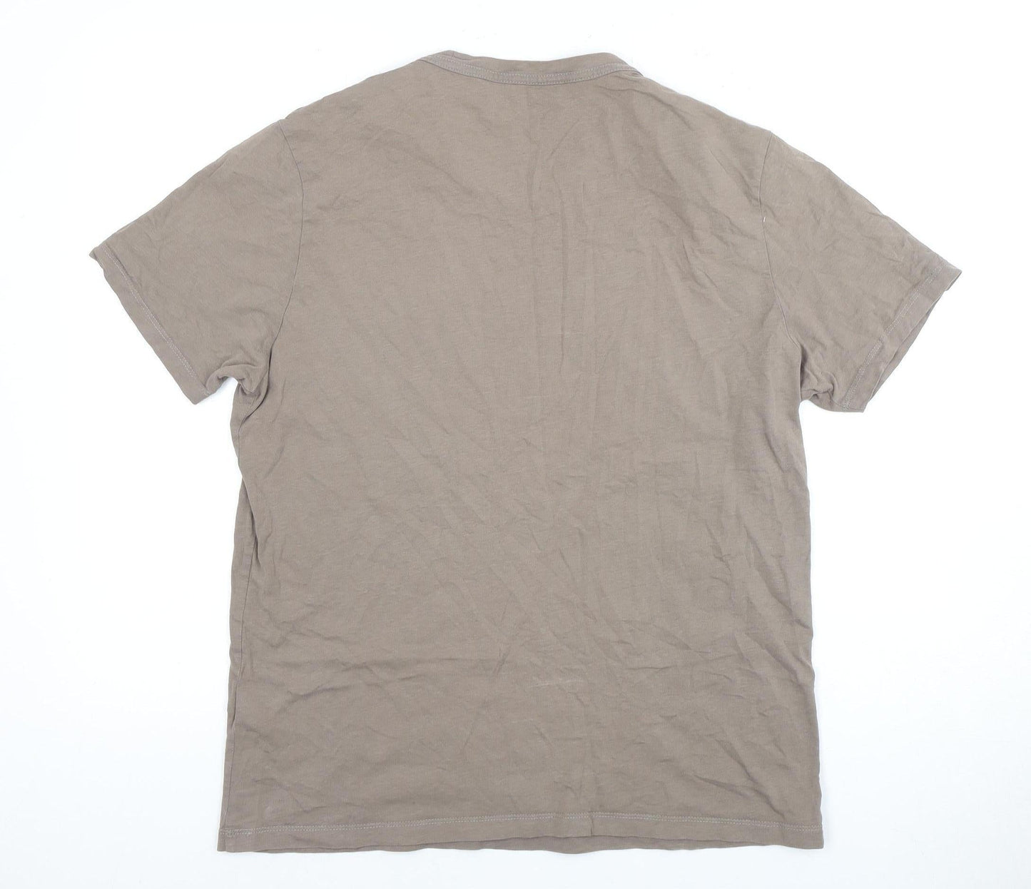 AllSaints Men's Beige Crew Neck T-Shirt Size L