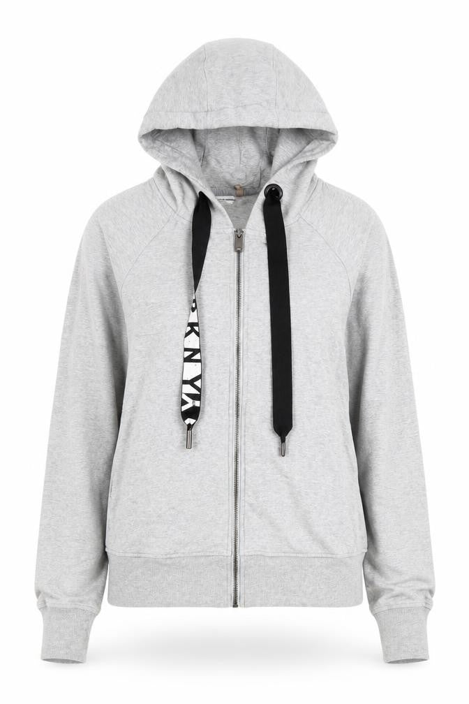Womens UK S Regular DKNY Grey Full Zip Hoodie