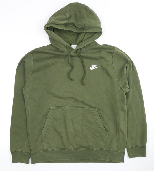 Nike Men's Green Pullover Hoodie M - Logo Style