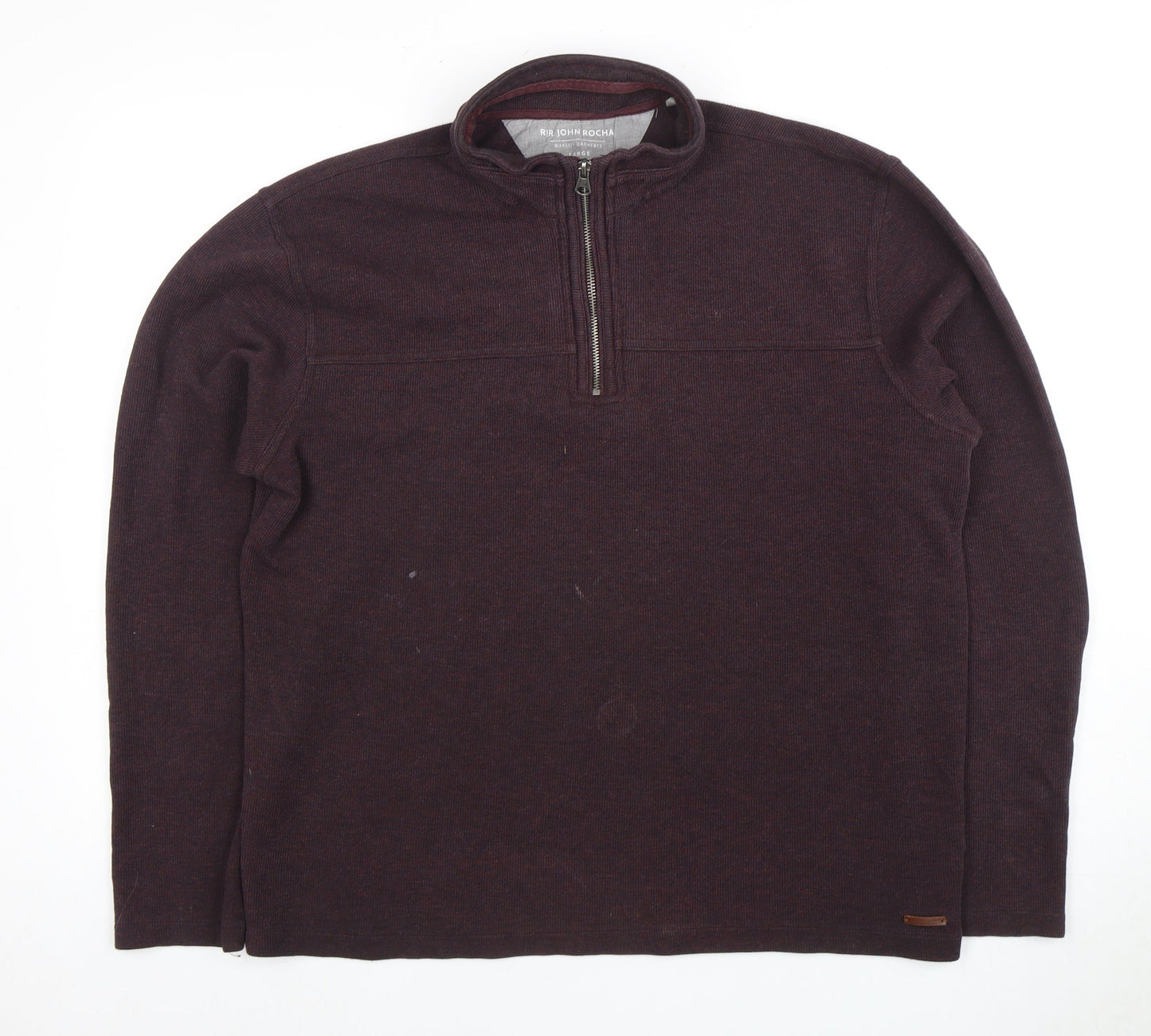 RJR John Rocha Men's Large Brown 1/4 Zip Sweatshirt