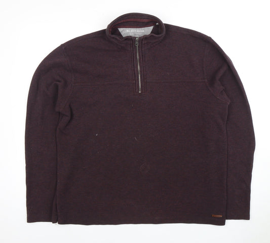 RJR John Rocha Men's Large Brown 1/4 Zip Sweatshirt