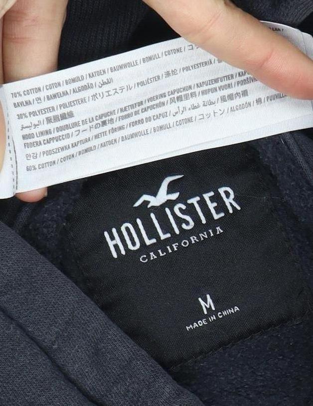 Hollister Men's Black Pullover Hoodie, M, Logo Accents