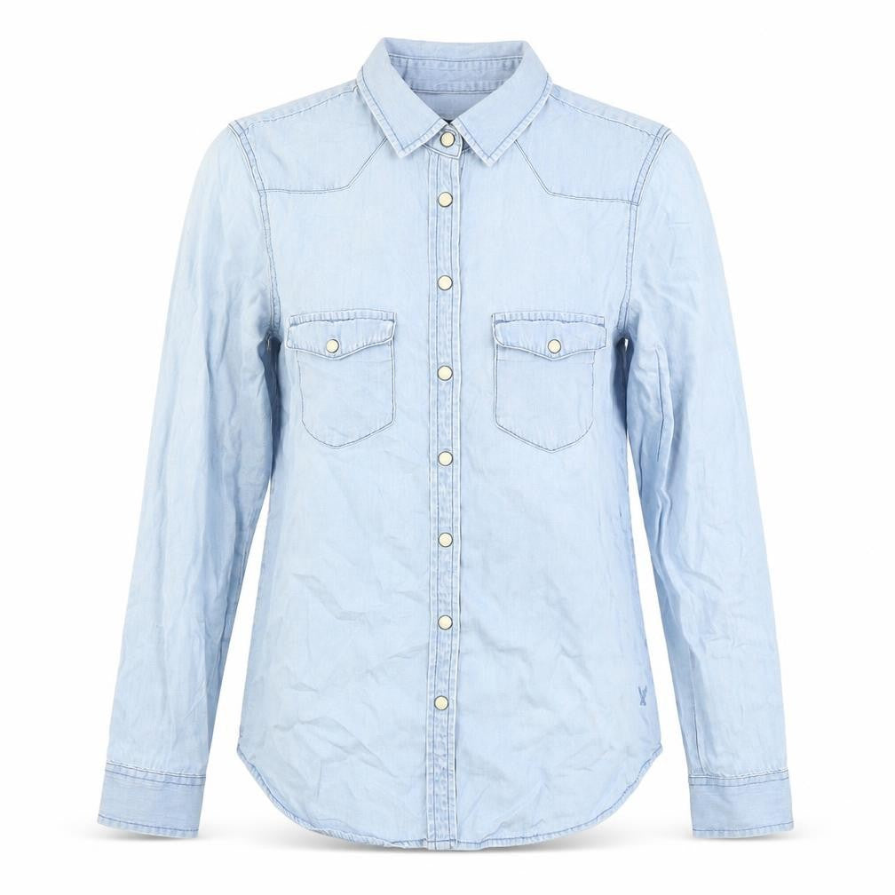 Unisex Adultss UK Size S American Eagle Blue Cotton Button-Up