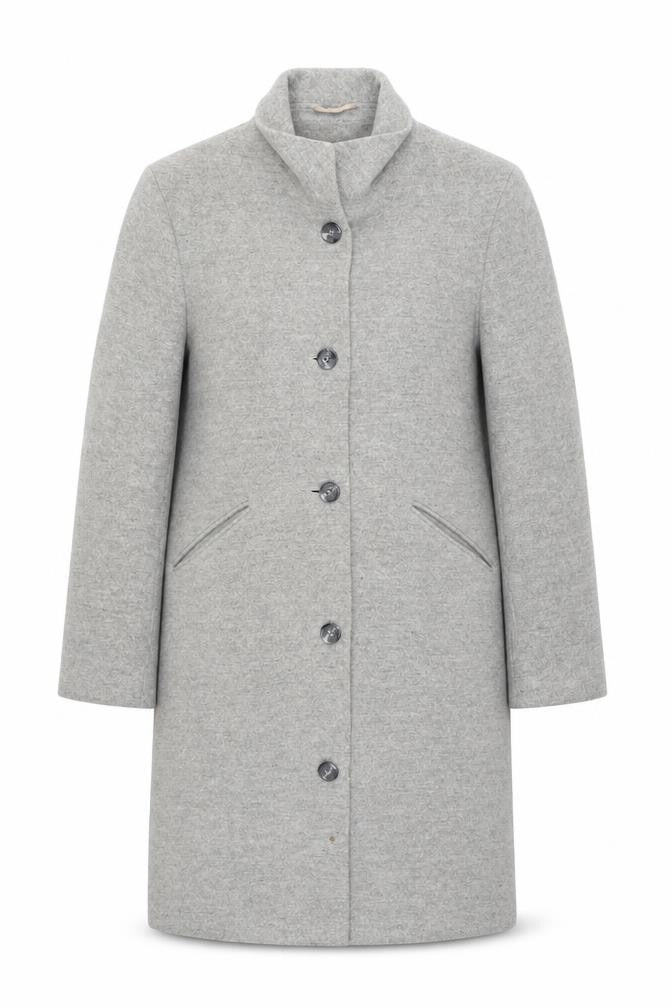 Next Women's Grey Wool Blend Long Overcoat Size 8