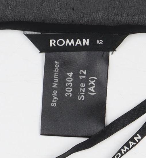 Roman Women's Black Chiffon Blouse Size 12