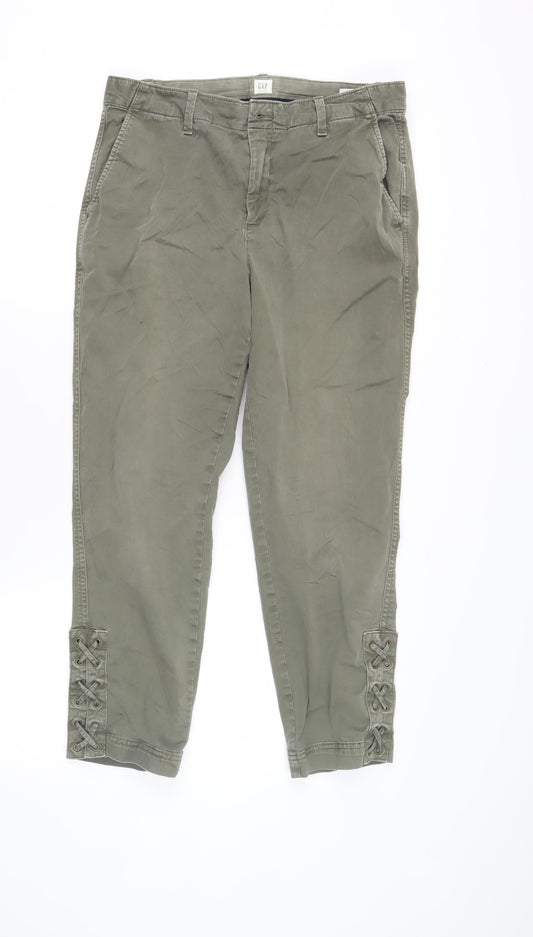 GAP Women’s Green Capri Trousers S Pocket Casual