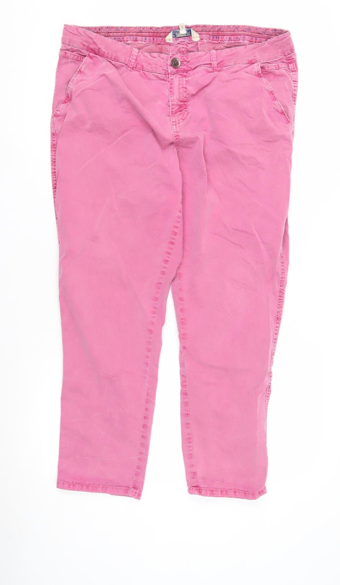 Mantoni Women's Pink Chino Trousers Regular Size 16