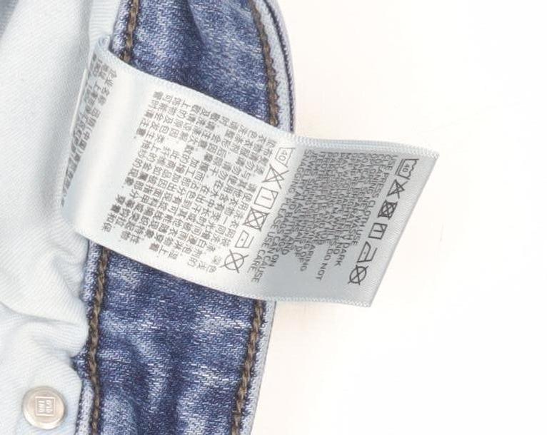 Uniqlo Men's Blue Distressed Straight Jeans Size 33