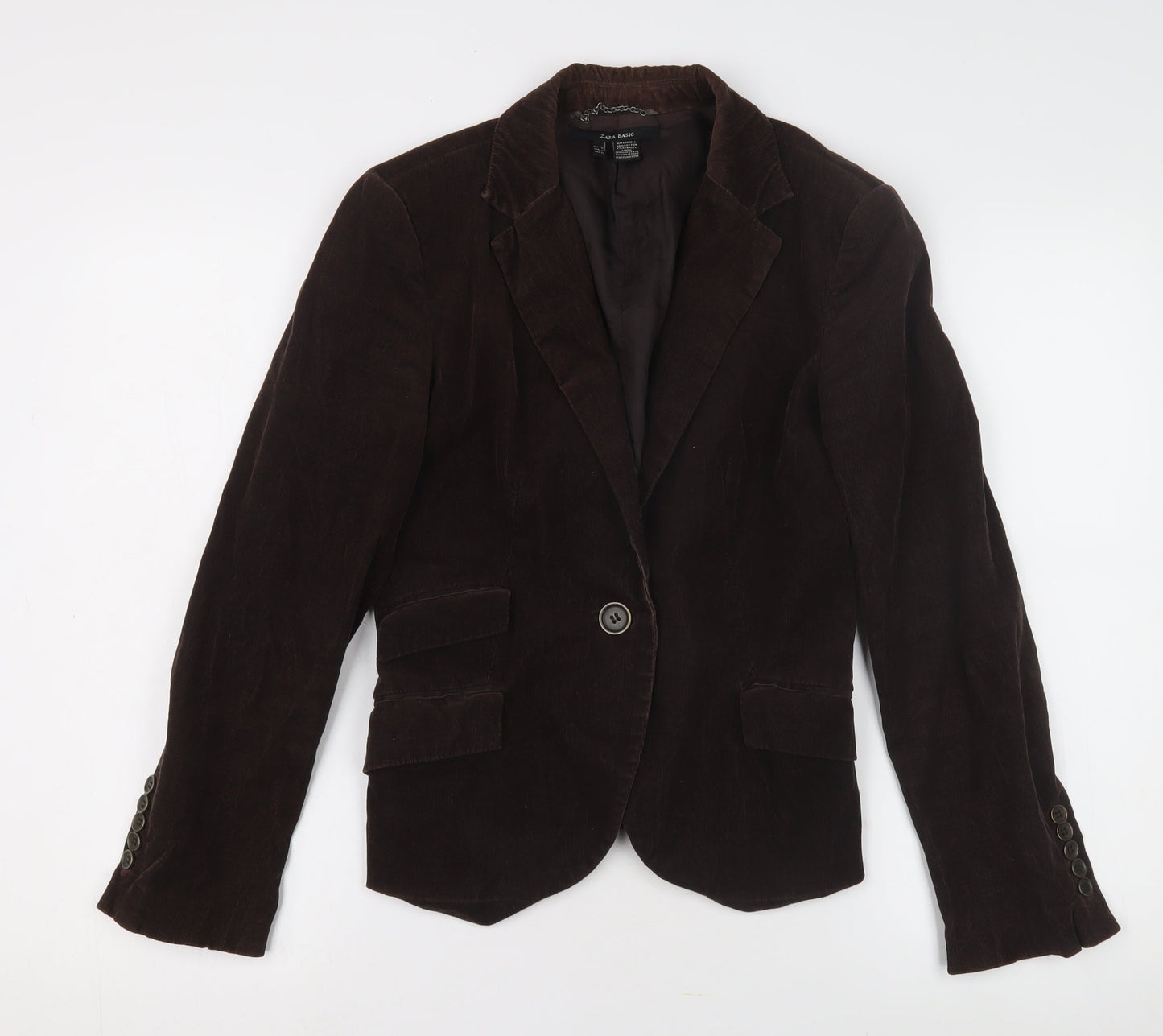 Zara Basic Women's Brown Corduroy Blazer Size 12