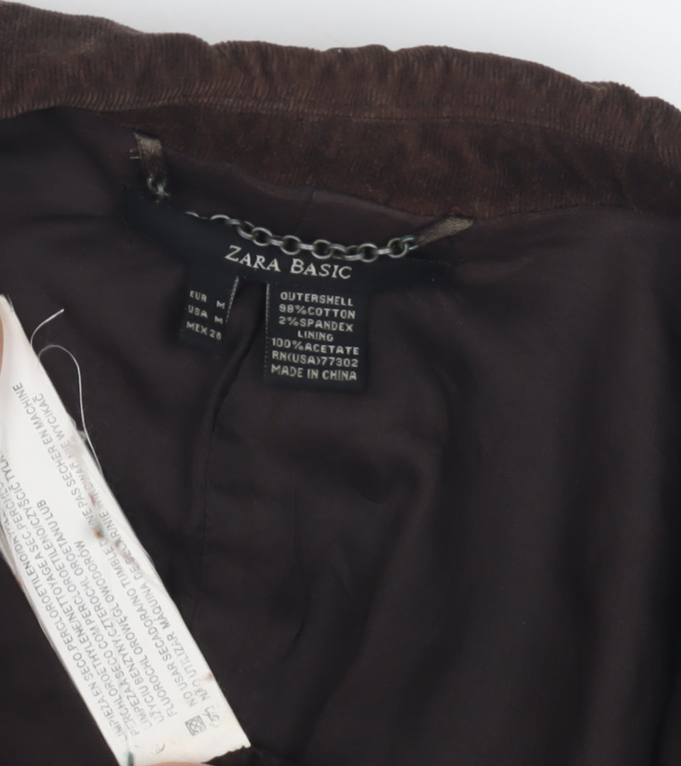 Zara Basic Women's Brown Corduroy Blazer Size 12