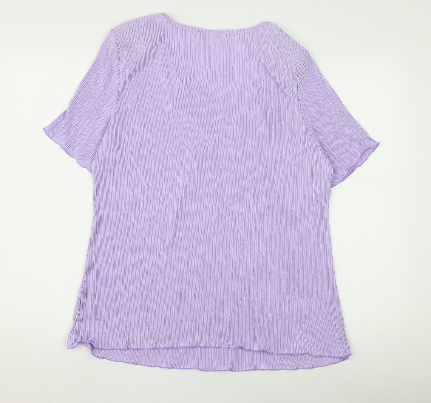 Saloos Women's Purple Blouse, Size 2XL, Scoop Neck, Studded