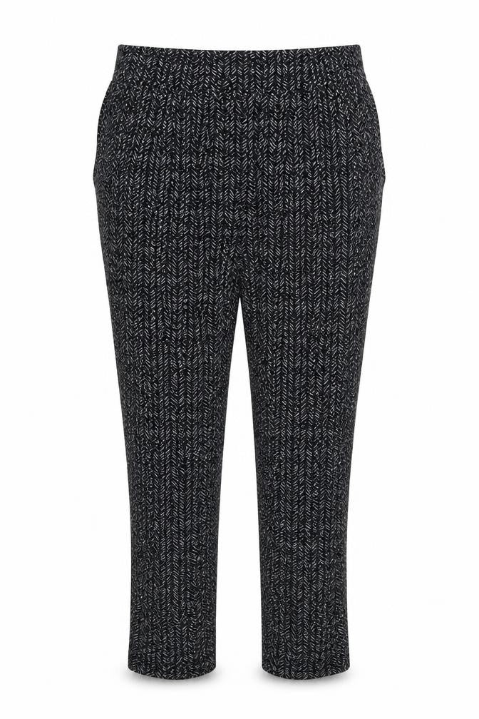 Marks and Spencer Women's Black Geometric Trousers, Size 14