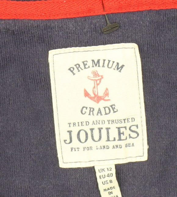 Joules Women's Blue Boat Neck Cotton Top Size 12
