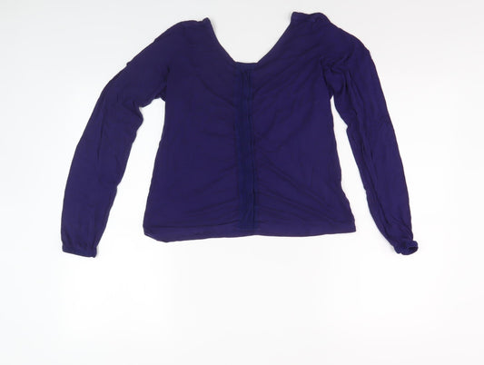 White Stuff Women's Purple V-Neck Long Sleeve Top Size 10