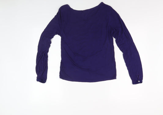 White Stuff Women's Purple V-Neck Long Sleeve Top Size 10