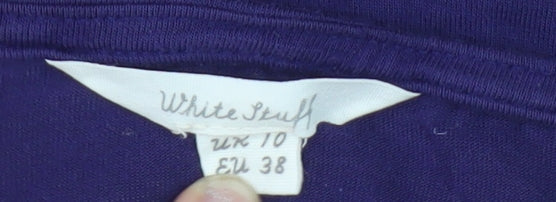 White Stuff Women's Purple V-Neck Long Sleeve Top Size 10