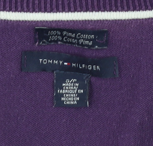 Tommy Hilfiger Women's Purple Argyle Pullover Jumper