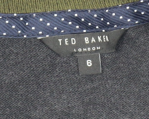 Ted Baker Men's Black 6XL Striped Full Zip Jumper
