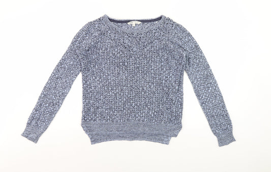 Fat Face Women's Blue Chunky-Knit Pullover Jumper Size 12