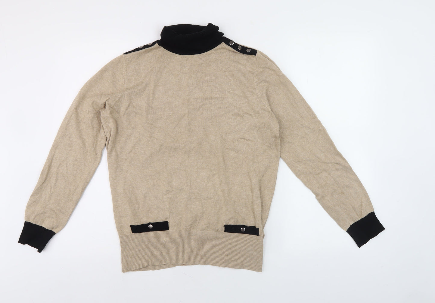 Wallis Women's Beige Roll Neck Pullover Jumper, Size 14