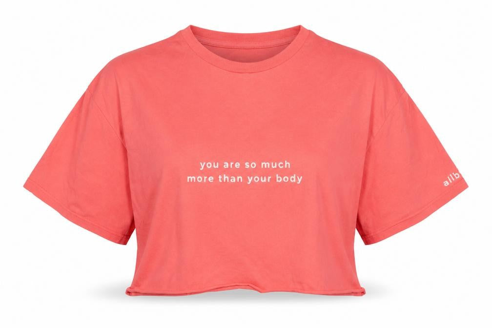 Allbody Unisex Pink Cropped T-Shirt 3XL Cotton Jersey