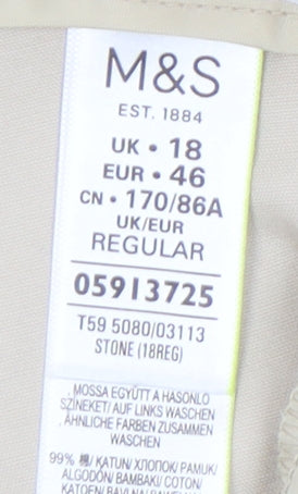 Marks and Spencer Women's Beige Trousers, Size 18