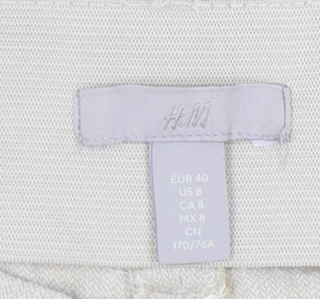 H&M Women's Beige Linen Trousers Size 12