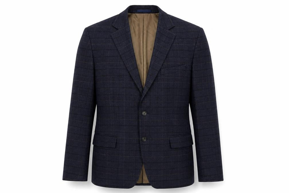 Mens 42 Chest Regular Moss 1851 Blue Two-Button Blazer